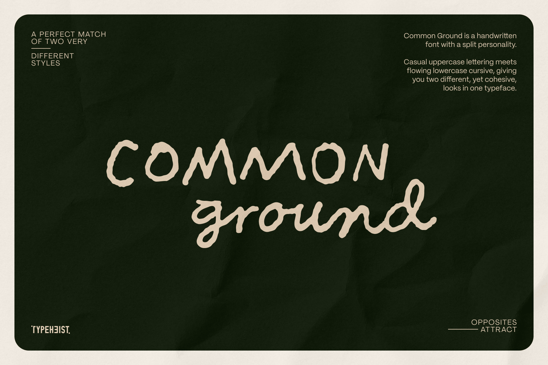 Common Ground Handwritten Cursive Font