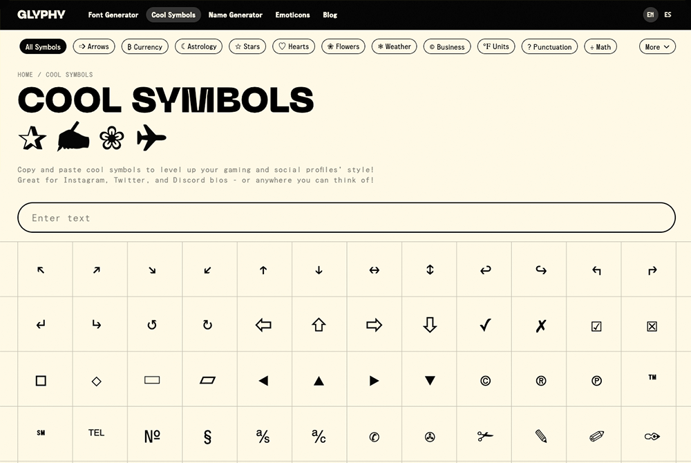 Glyphy Gool Symbols