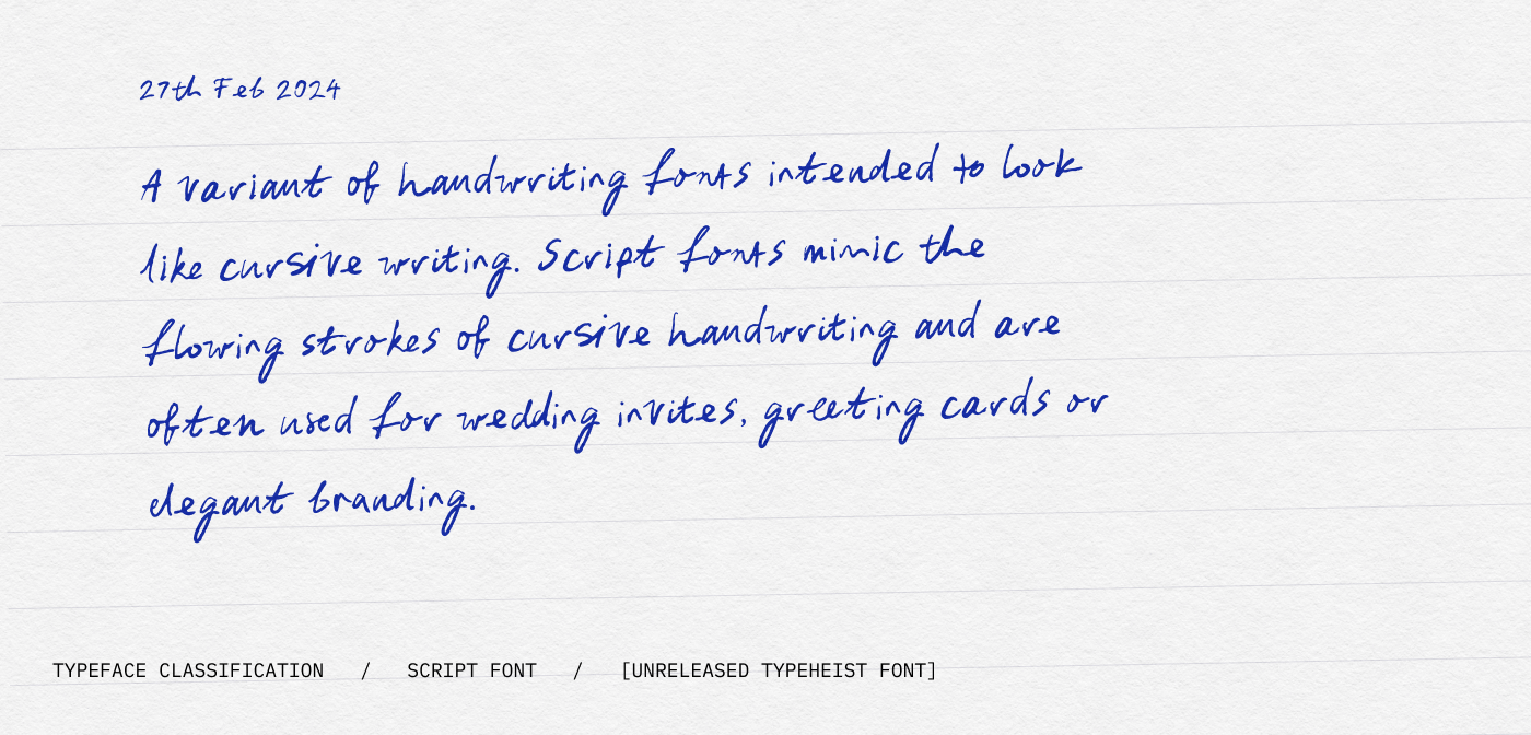 Script and cursive fonts