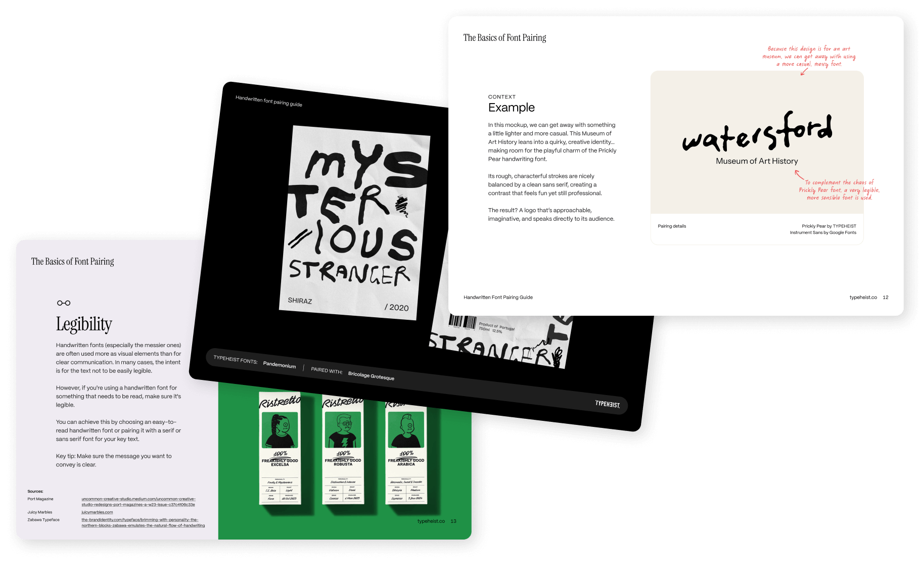 Handwritten Font Pairing Guide Examples