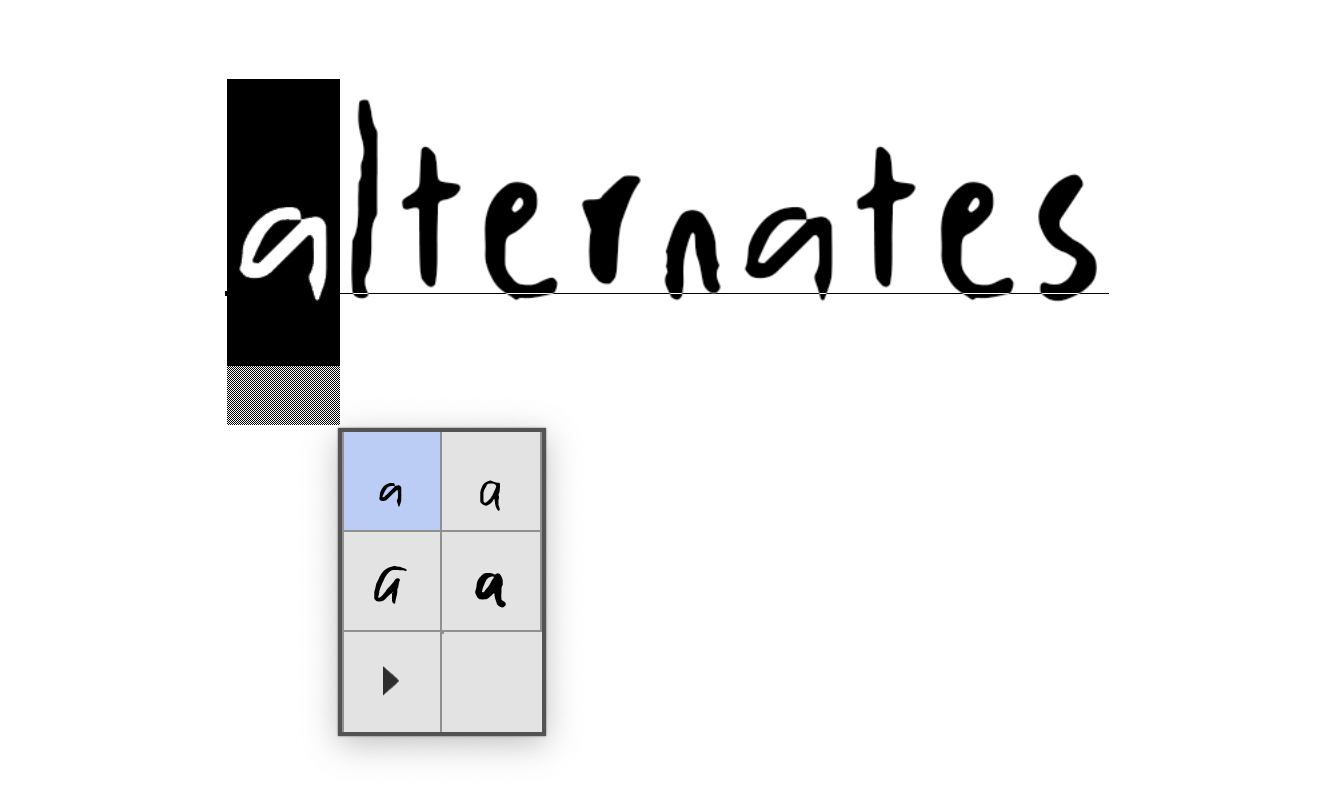 Image showing how to use alternate glyphs